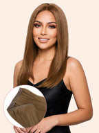 16" Chocolate Brown Seamless Clip-ins (140g)