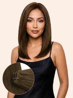 16" Medium Chestnut Brown Invisible Clip-ins (140g)