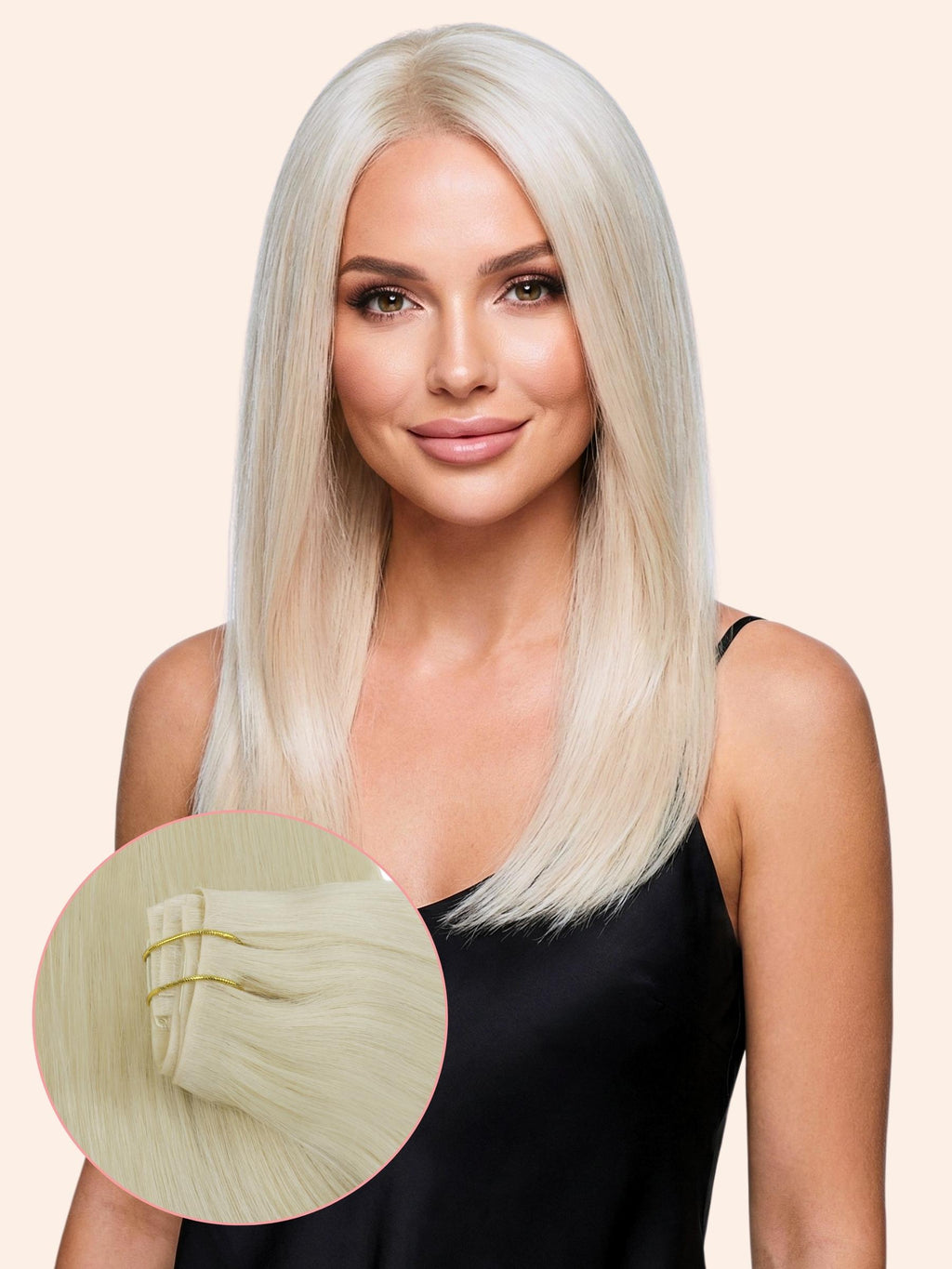 16" Platinum Blonde Invisible Clip-ins (140g)