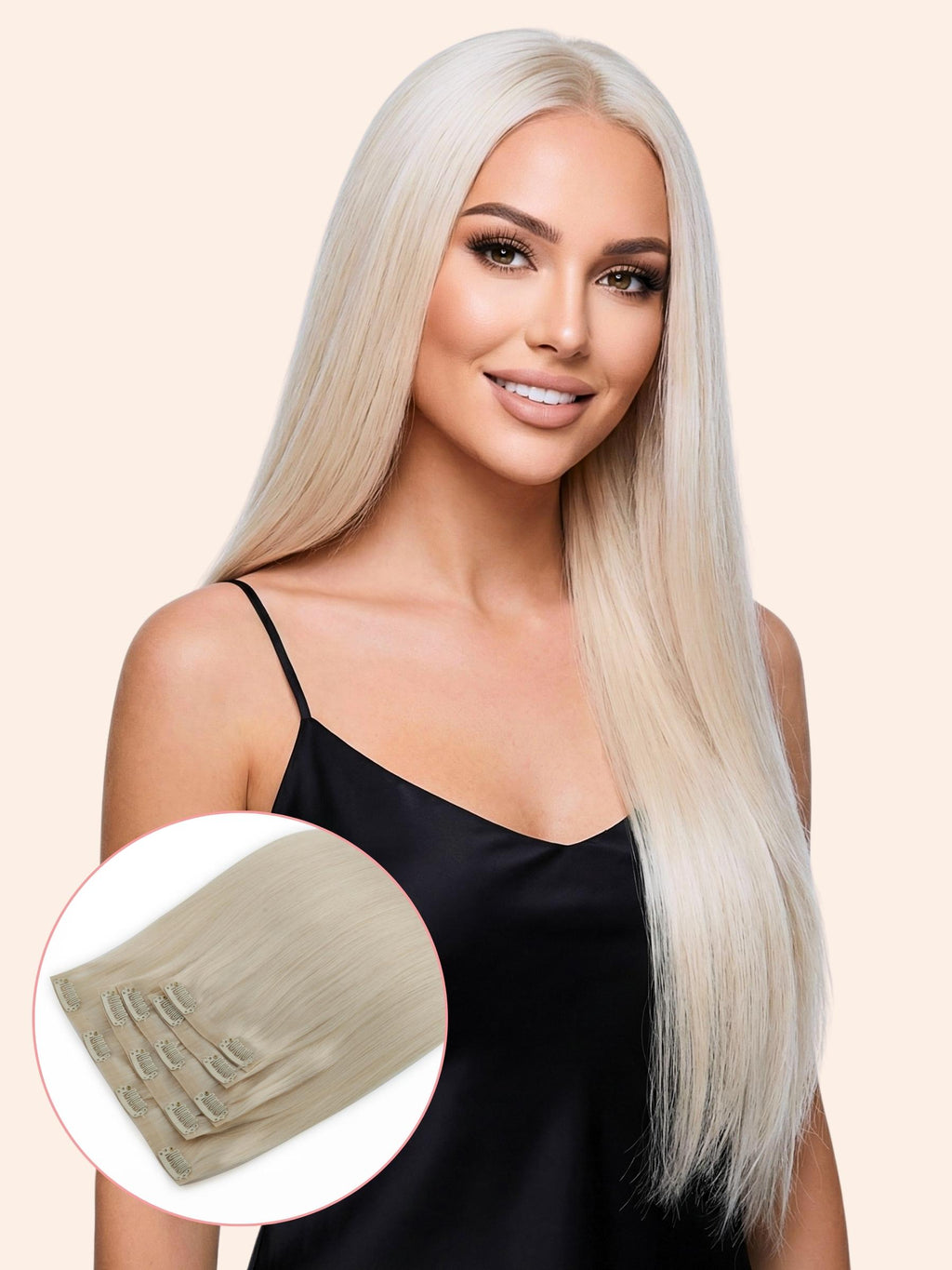 20" Platinum Blonde Seamless Clip-ins (180g)