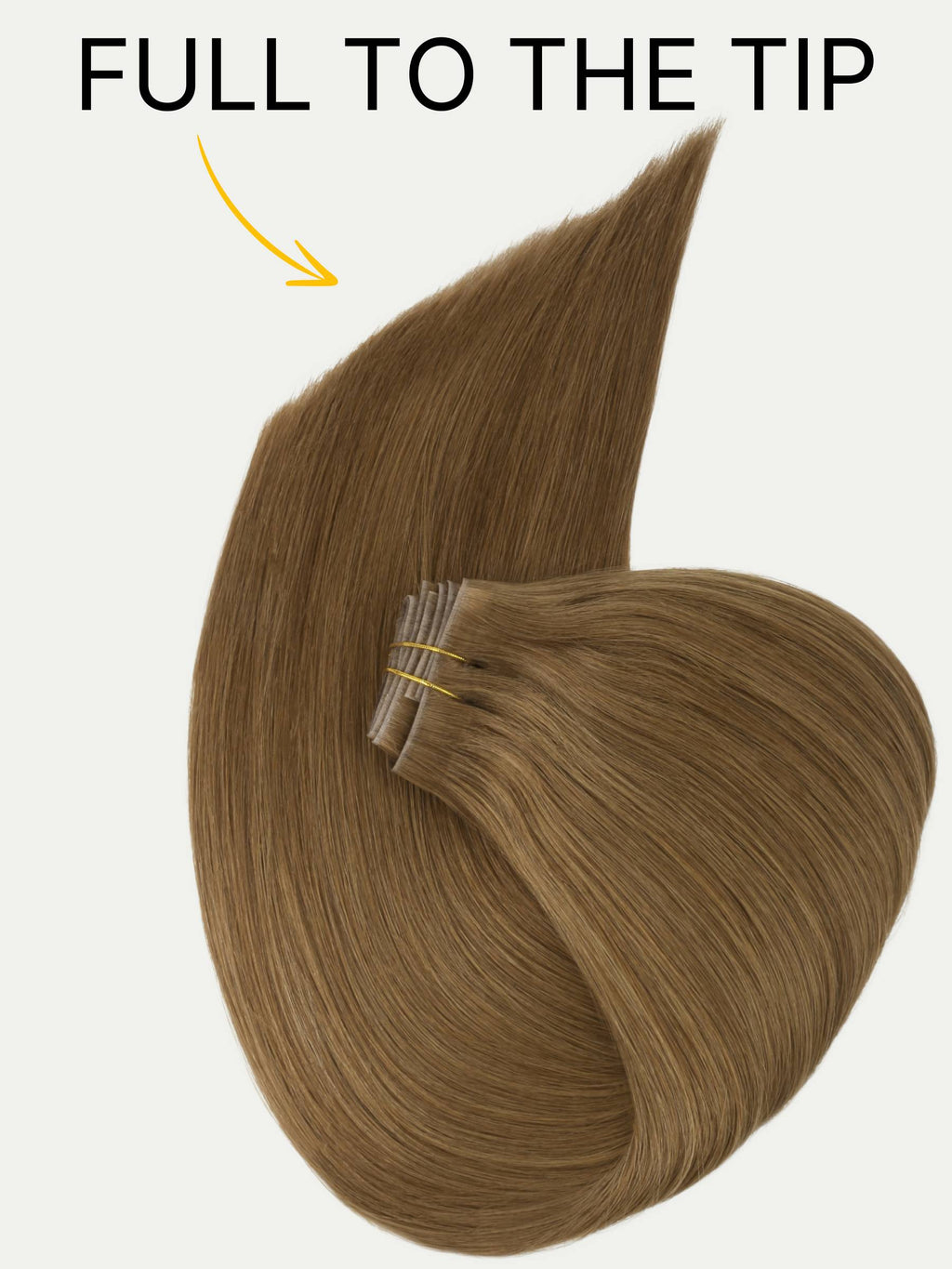 16" Medium Chestnut Brown Invisible Clip-ins (140g)