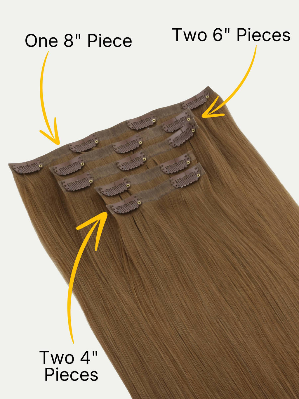 16" Medium Chestnut Brown Seamless Clip-ins (140g)