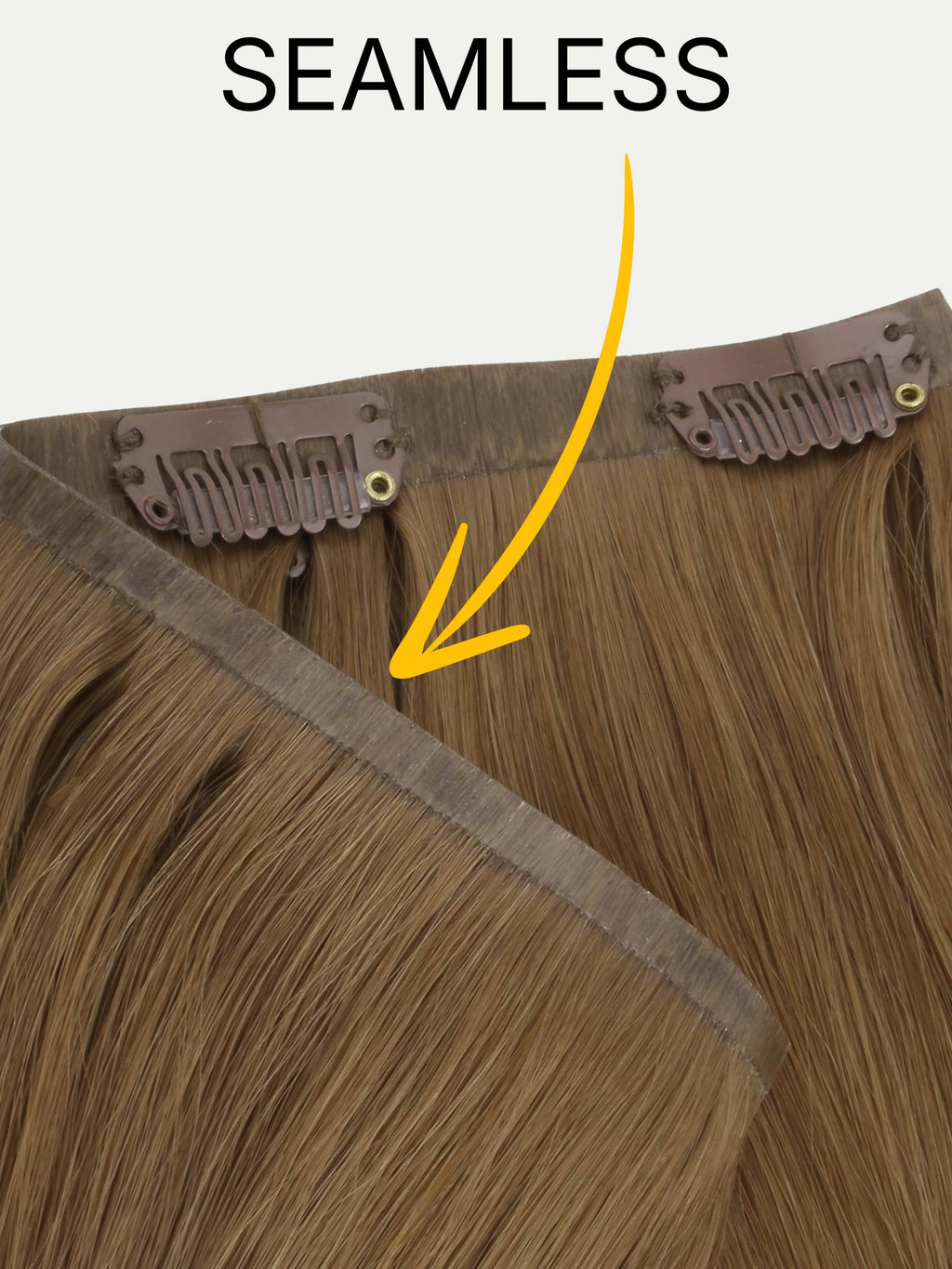 16" Medium Chestnut Brown Seamless Clip-ins (140g)