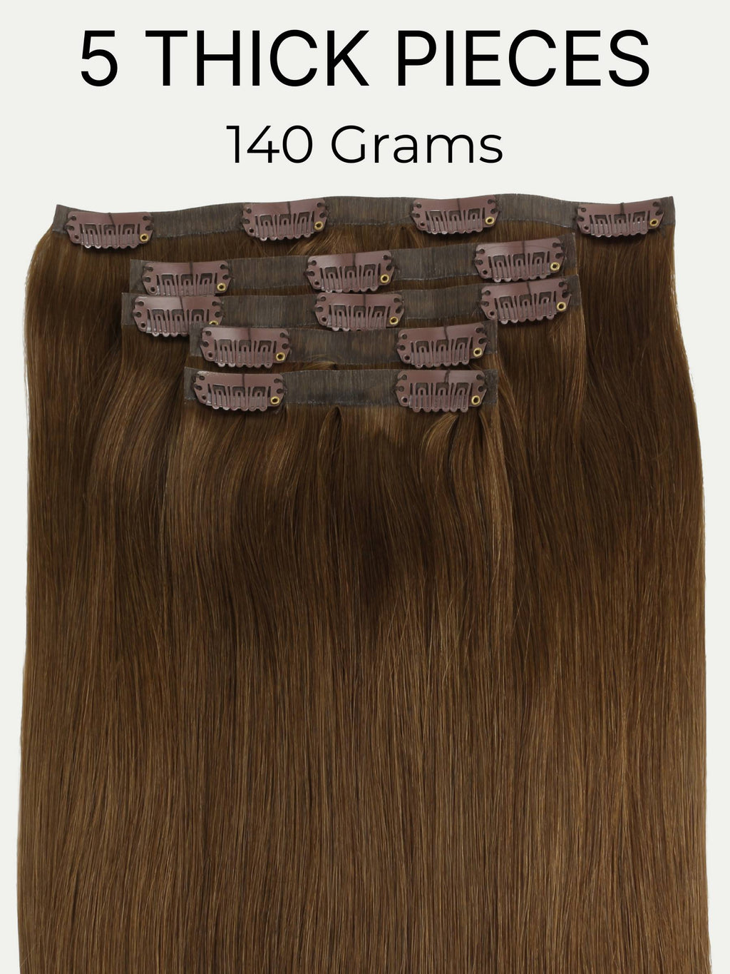 16" Chocolate Brown Seamless Clip-ins (140g)
