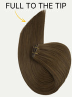 16" Chocolate Brown Invisible Clip-ins (140g)