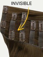 16" Chocolate Brown Invisible Clip-ins (140g)