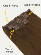 16" Chocolate Brown Seamless Clip-ins (140g)