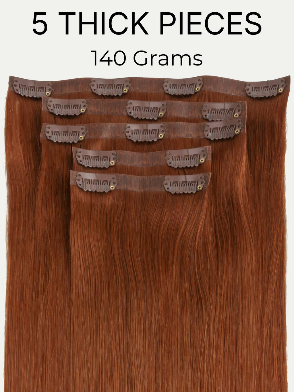 16" Rich Copper Auburn Invisible Clip-ins (140g)