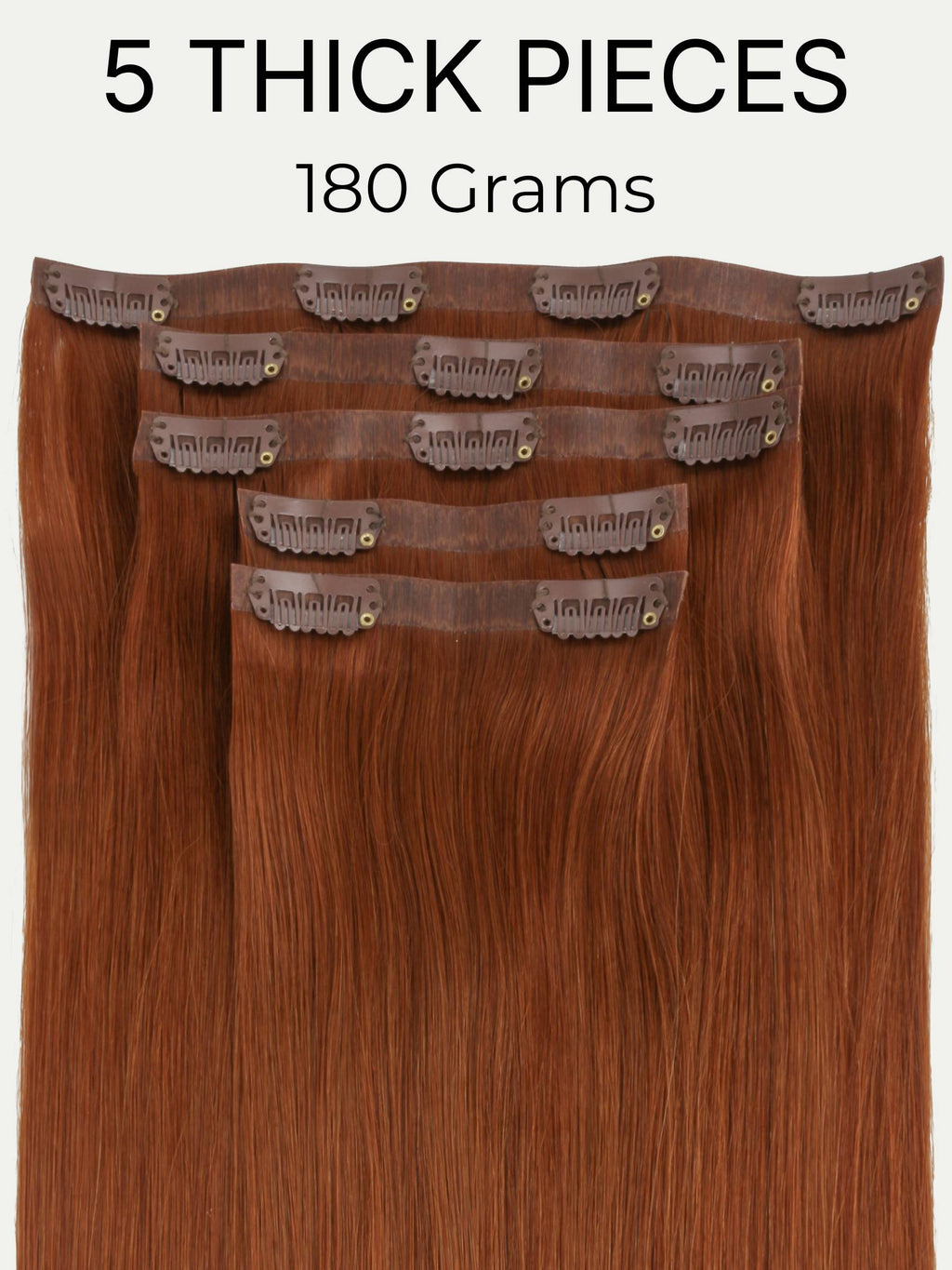 20" Rich Copper Auburn Invisible Clip-ins (180g)