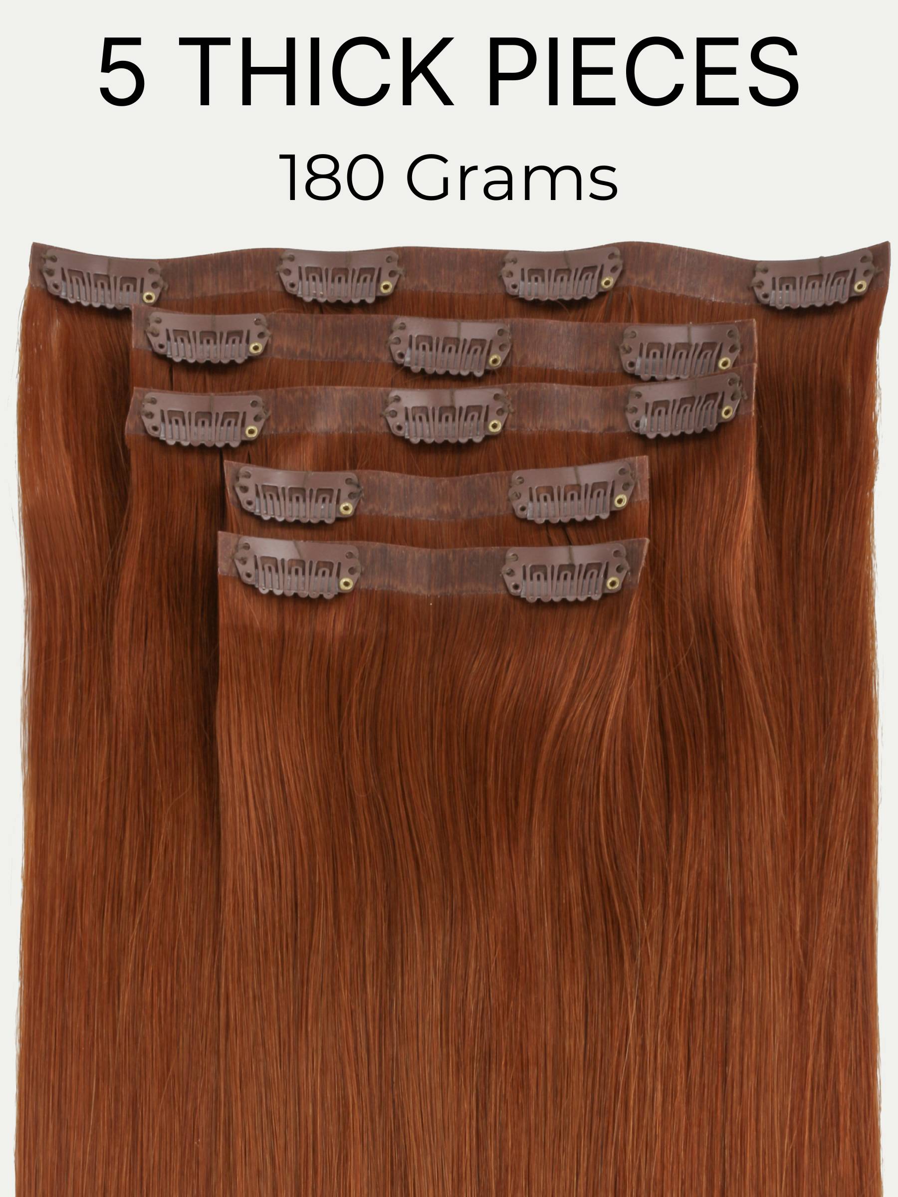 20" Rich Copper Auburn Seamless Clip-ins (180g)