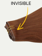 16" Rich Copper Auburn Invisible Clip-ins (140g)