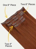 16" Rich Copper Auburn Invisible Clip-ins (140g)