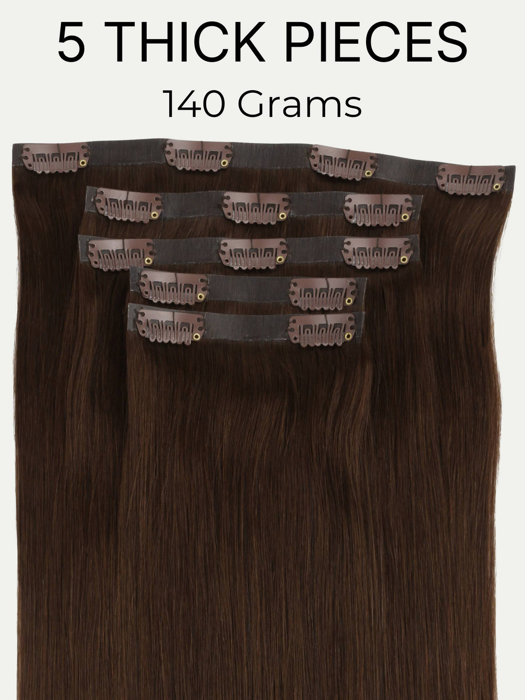16" Dark Brown Invisible Clip-ins (140g)