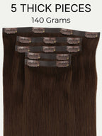 16" Dark Brown Invisible Clip-ins (140g)