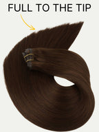 16" Dark Brown Seamless Clip-ins (140g)