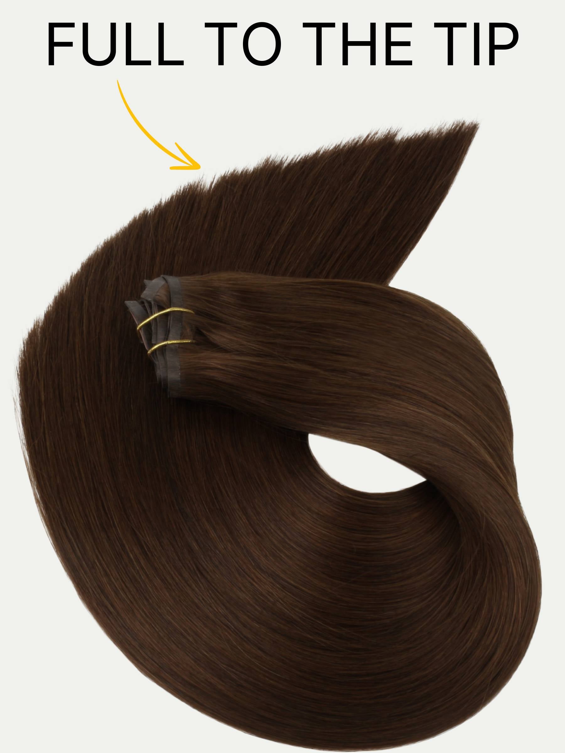 16" Dark Brown Seamless Clip-ins (140g)