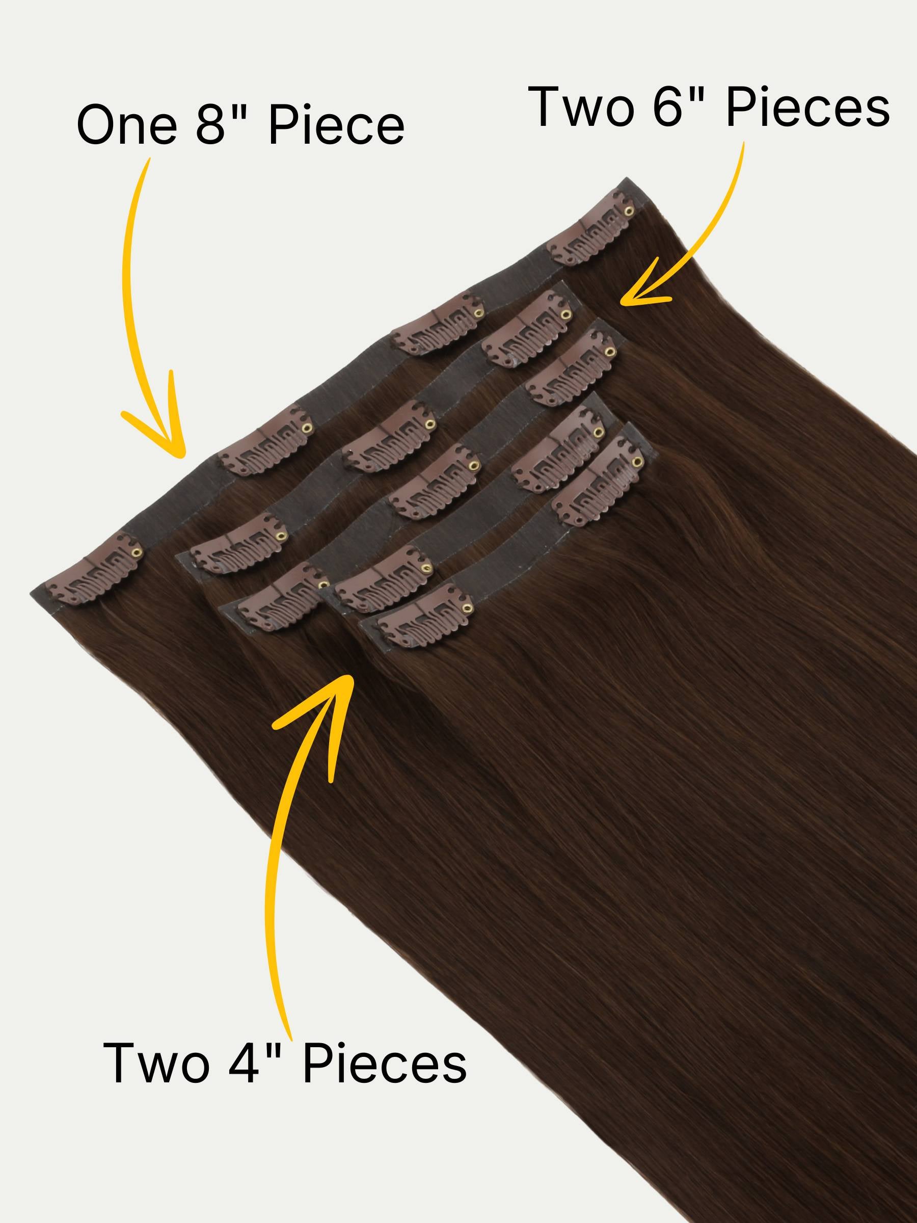 16" Dark Brown Seamless Clip-ins (140g)