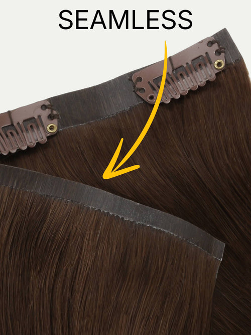 16" Dark Brown Seamless Clip-ins (140g)