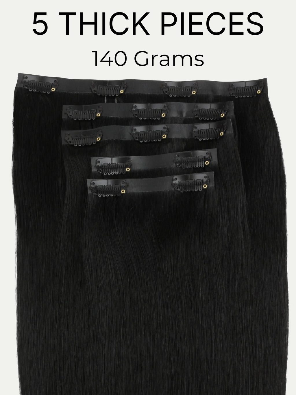 16" Jet Black Seamless Clip-ins (140g)