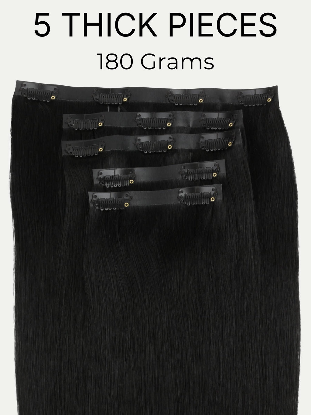 20" Jet Black Seamless Clip-ins (180g)