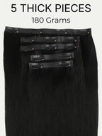 20" Jet Black Seamless Clip-ins (180g)