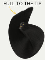 16" Jet Black Invisible Clip-ins (140g)