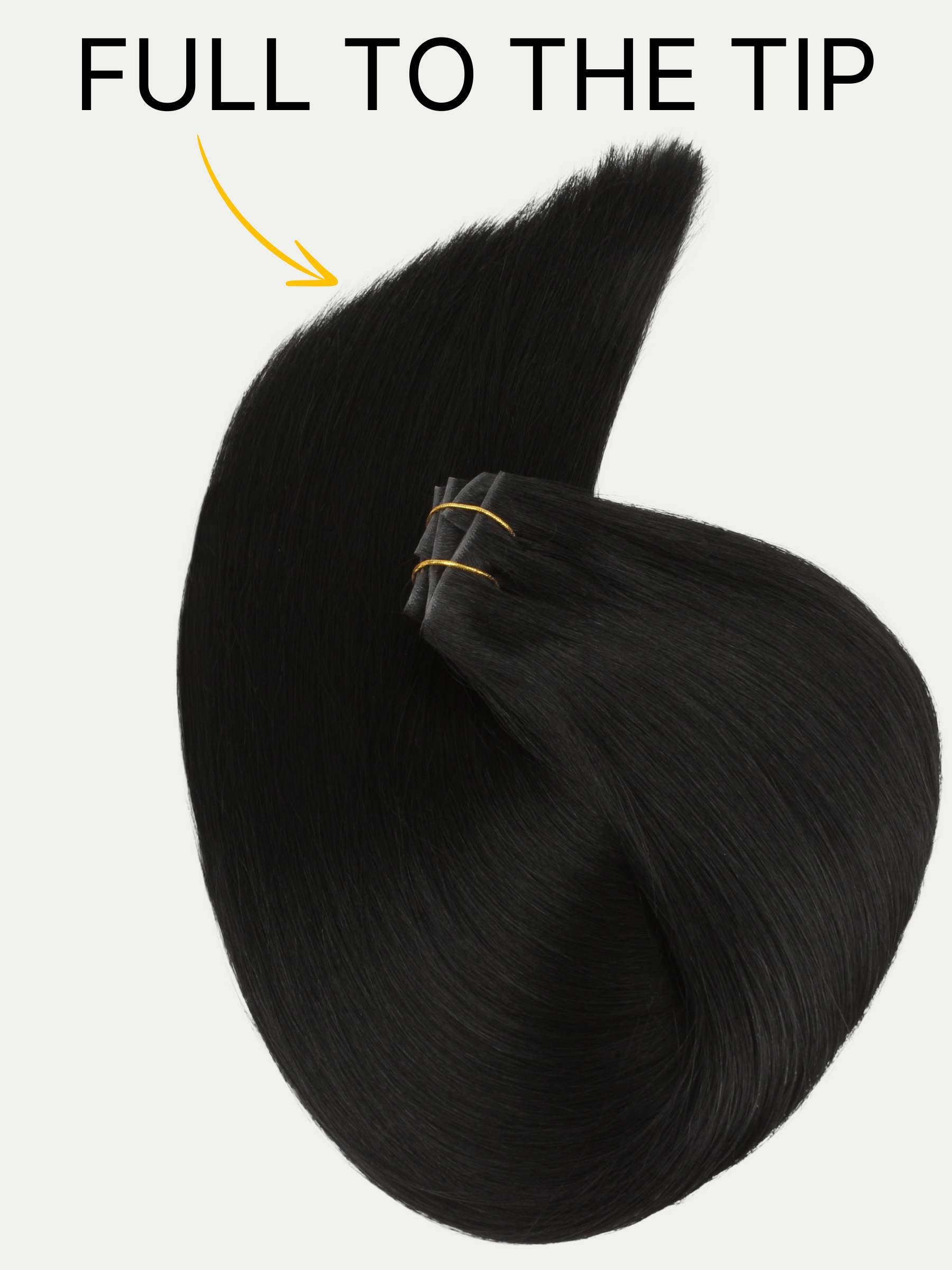 16" Jet Black Invisible Clip-ins (140g)