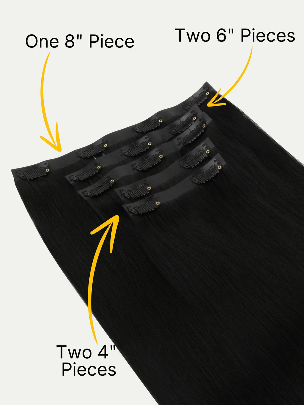 20" Jet Black Seamless Clip-ins (180g)