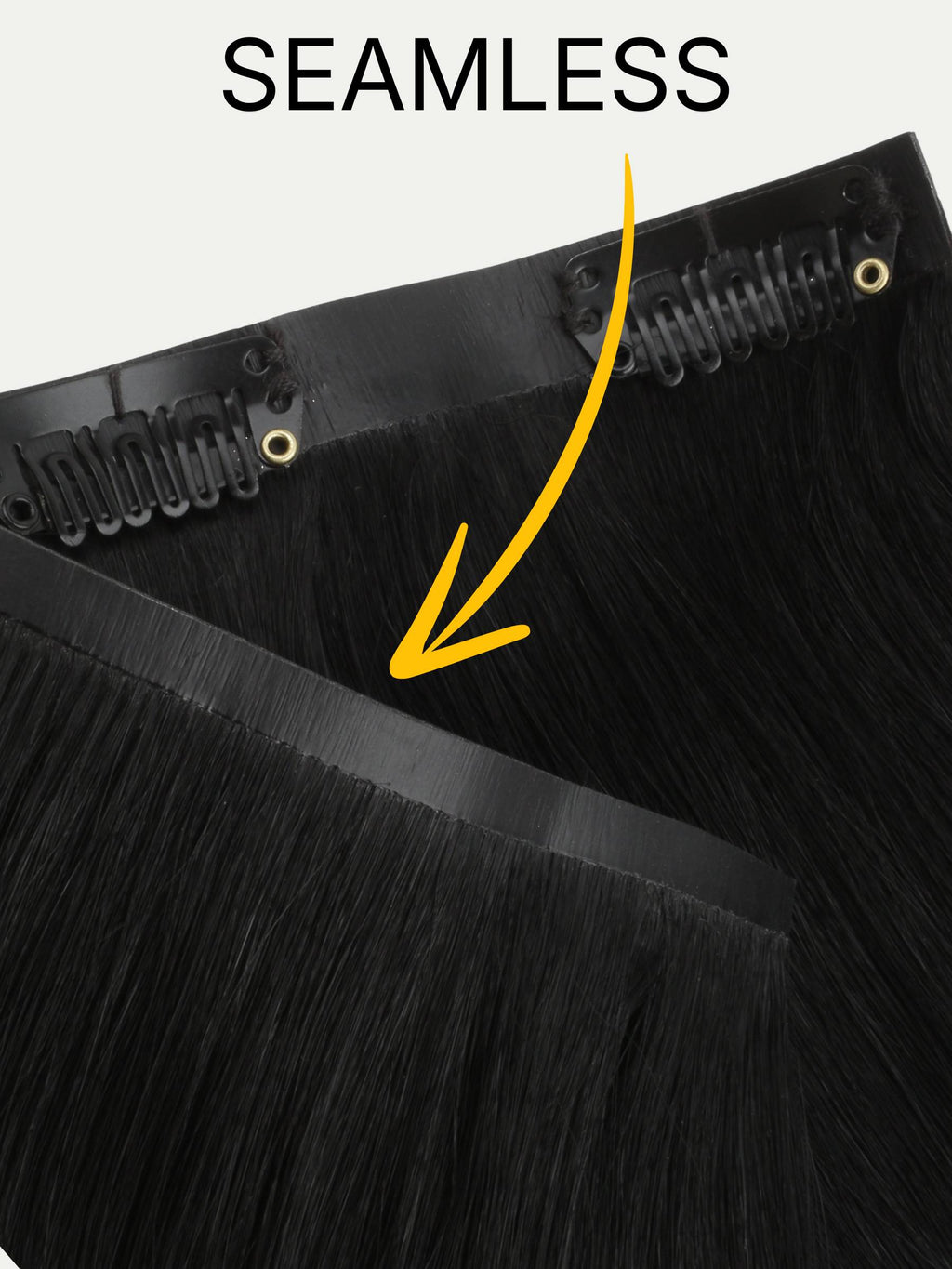 seamless jet black clip-ins