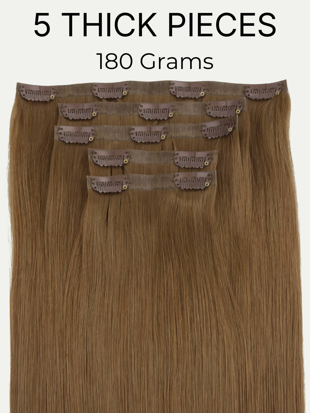 20" Medium Chestnut Brown Seamless Clip-ins (180g)