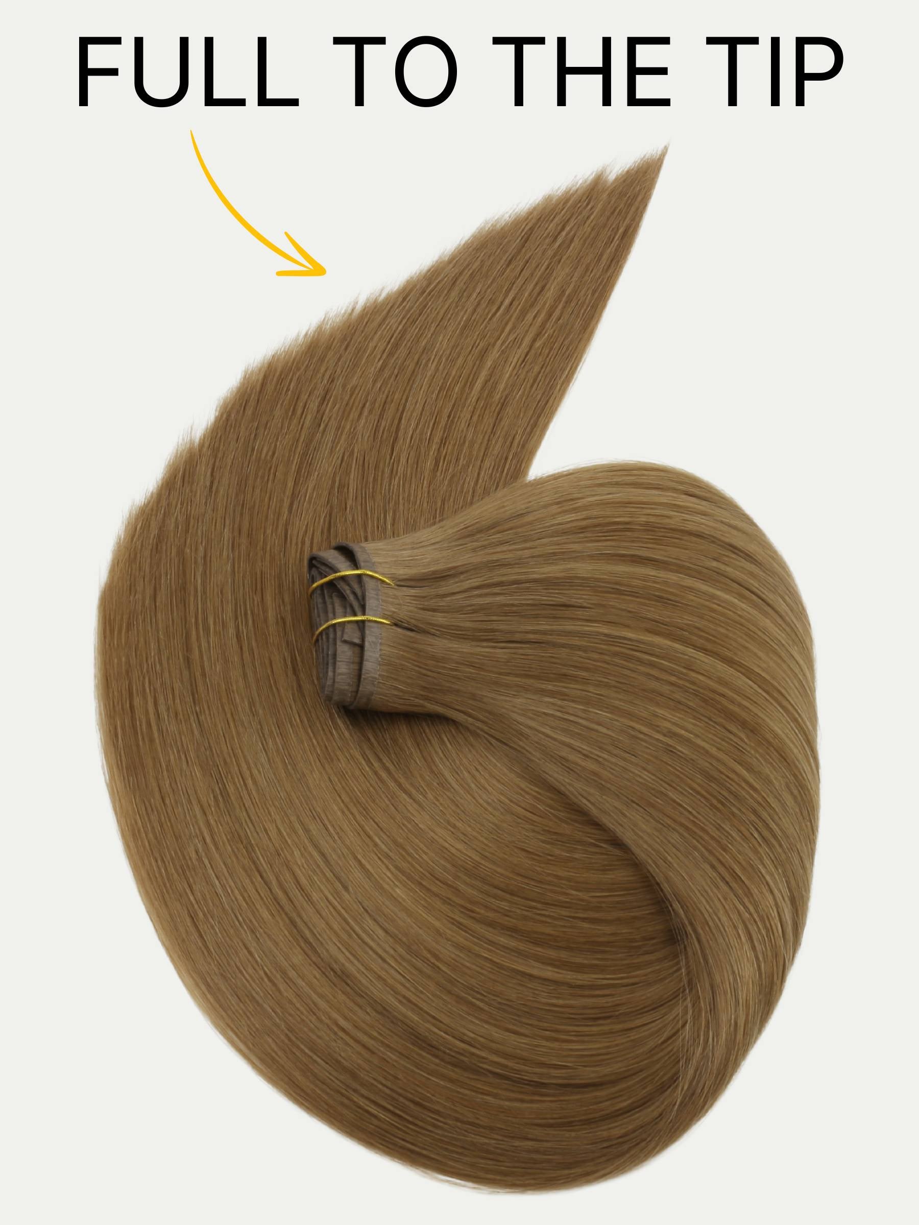 16" Medium Chestnut Brown Seamless Clip-ins (140g)