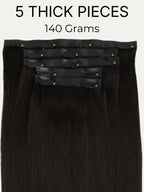 16" Off Black Seamless Clip-ins (140g)