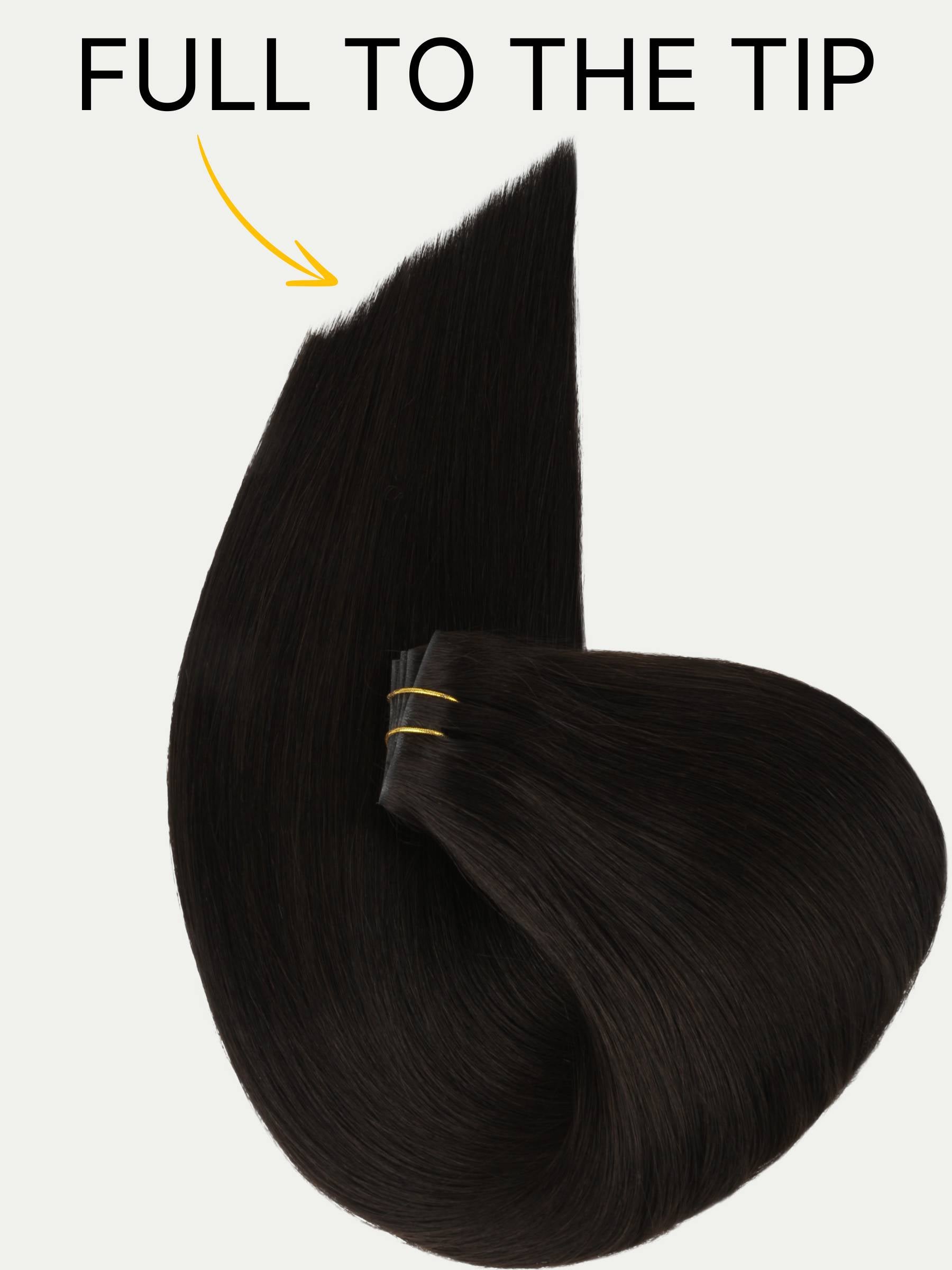 16" Off Black Invisible Clip-ins (140g)