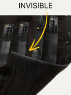 16" Off Black Invisible Clip-ins (140g)