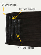 20" Off Black Seamless Clip-ins (180g)