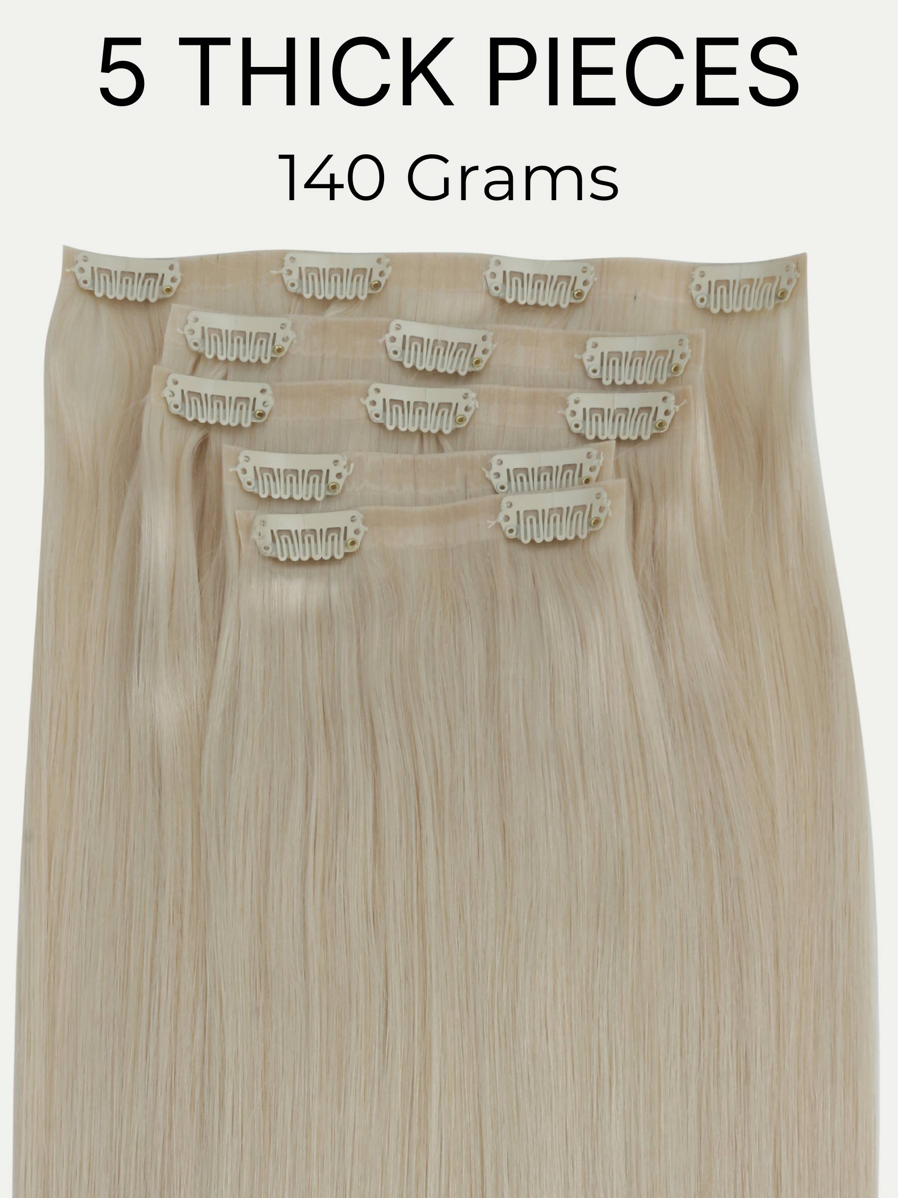 16" Platinum Blonde Seamless Clip-ins (140g)