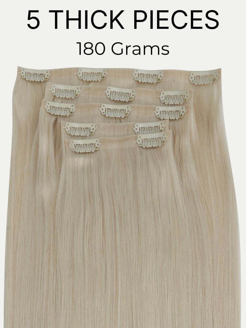 20" Platinum Blonde Invisible Clip-ins (180g)