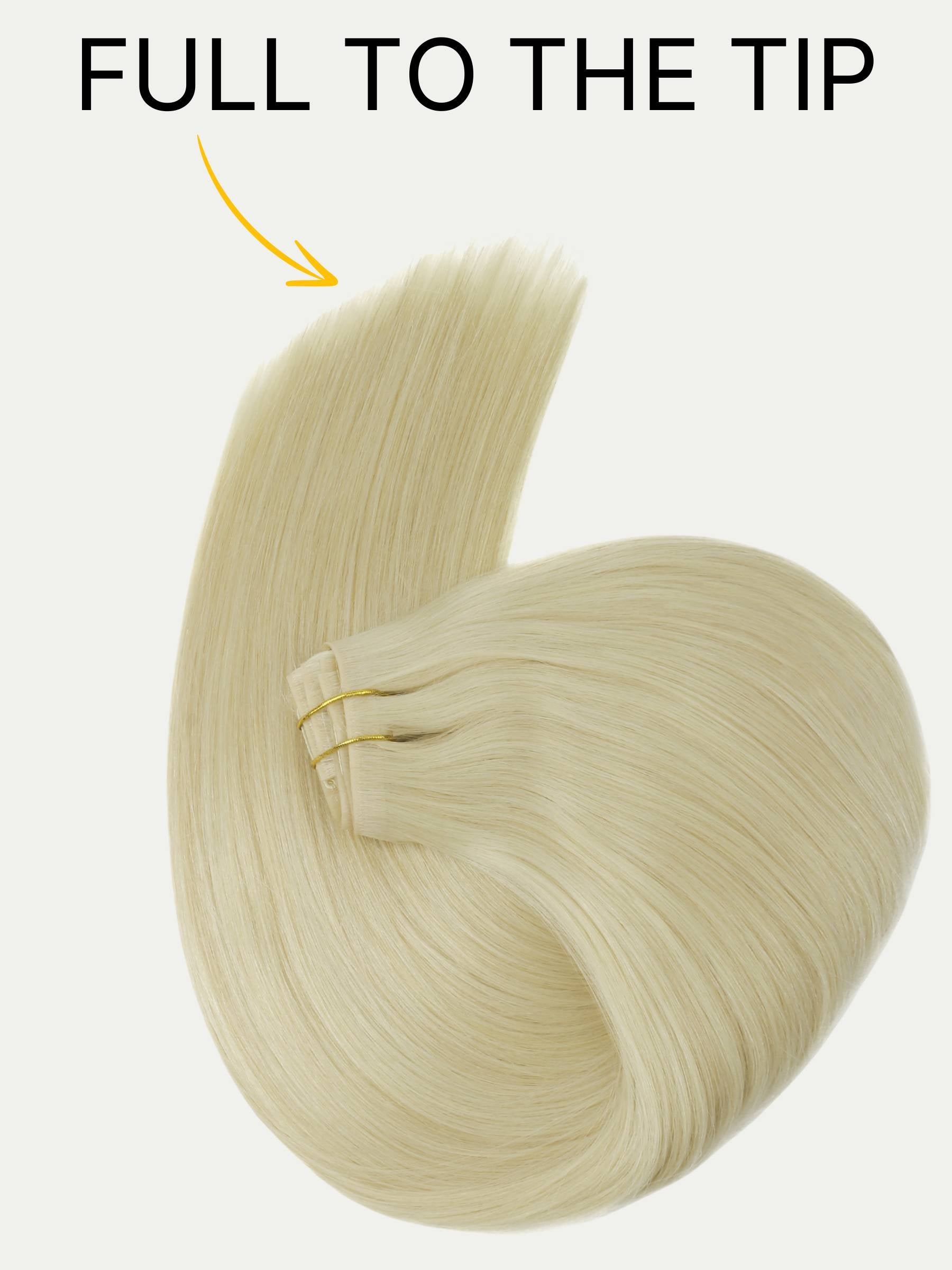 20" Platinum Blonde Invisible Clip-ins (180g)