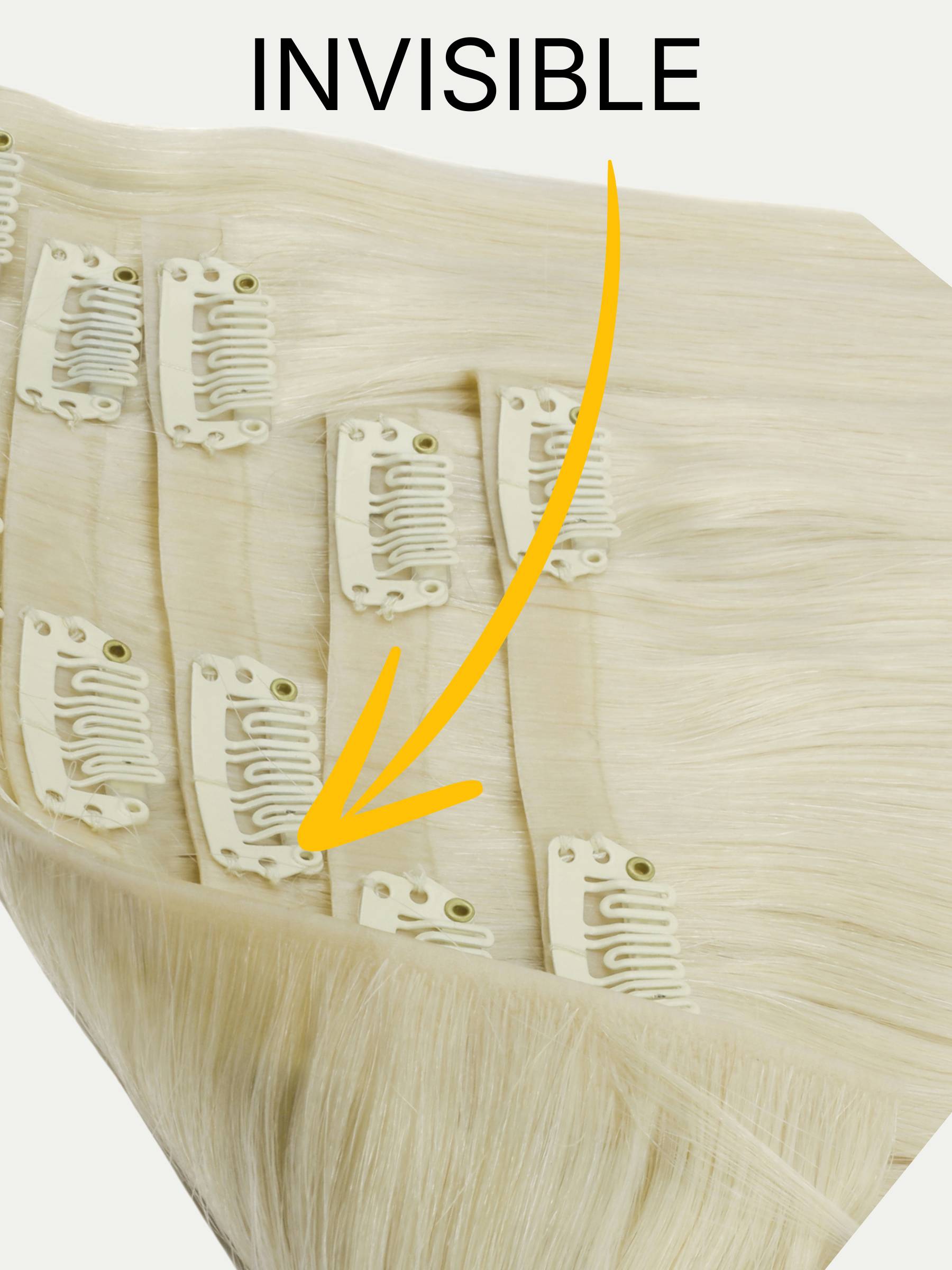 20" Platinum Blonde Invisible Clip-ins (180g)