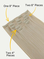 16" Platinum Blonde Seamless Clip-ins (140g)