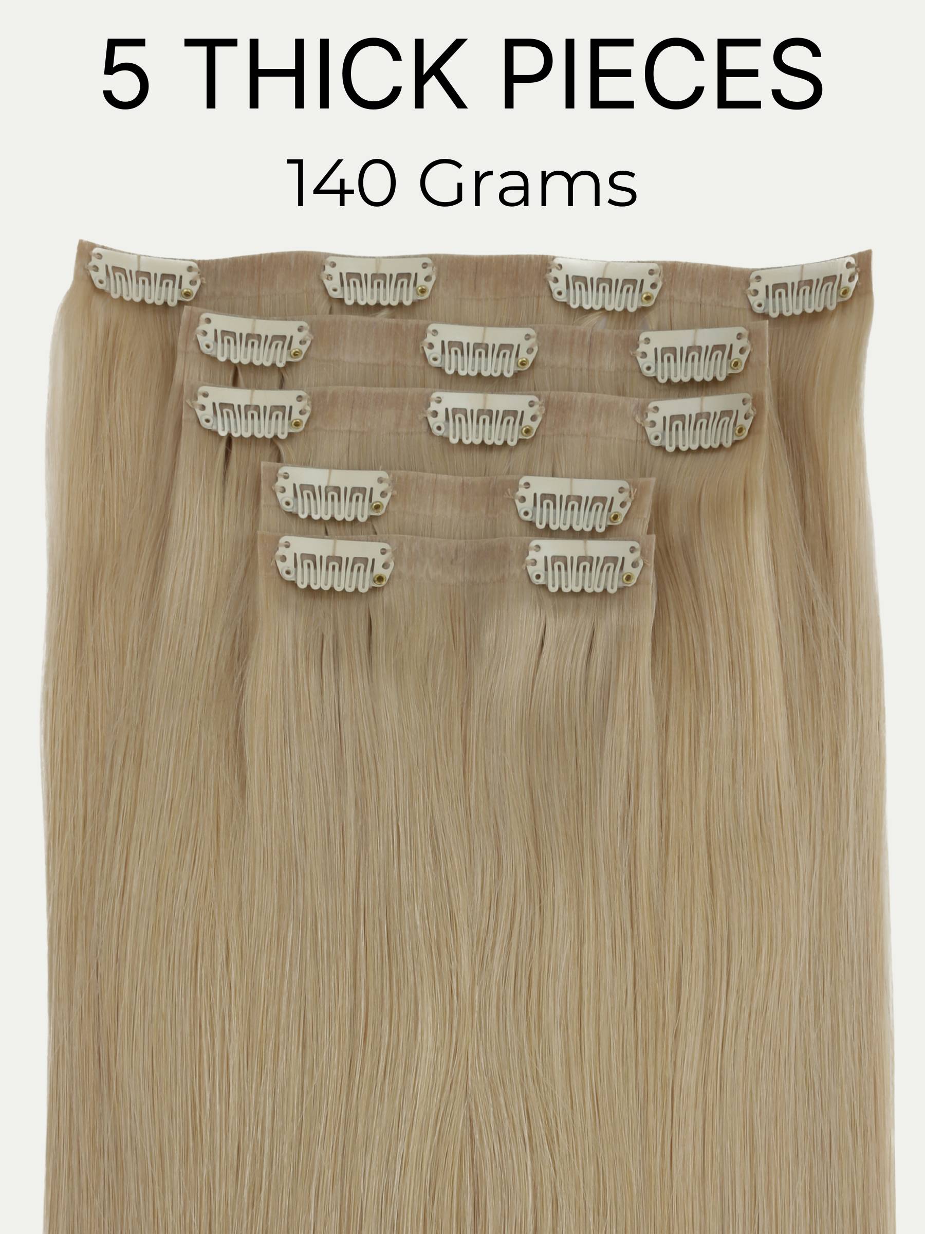 16" Warm Honey Blonde Seamless Clip-ins (140g)
