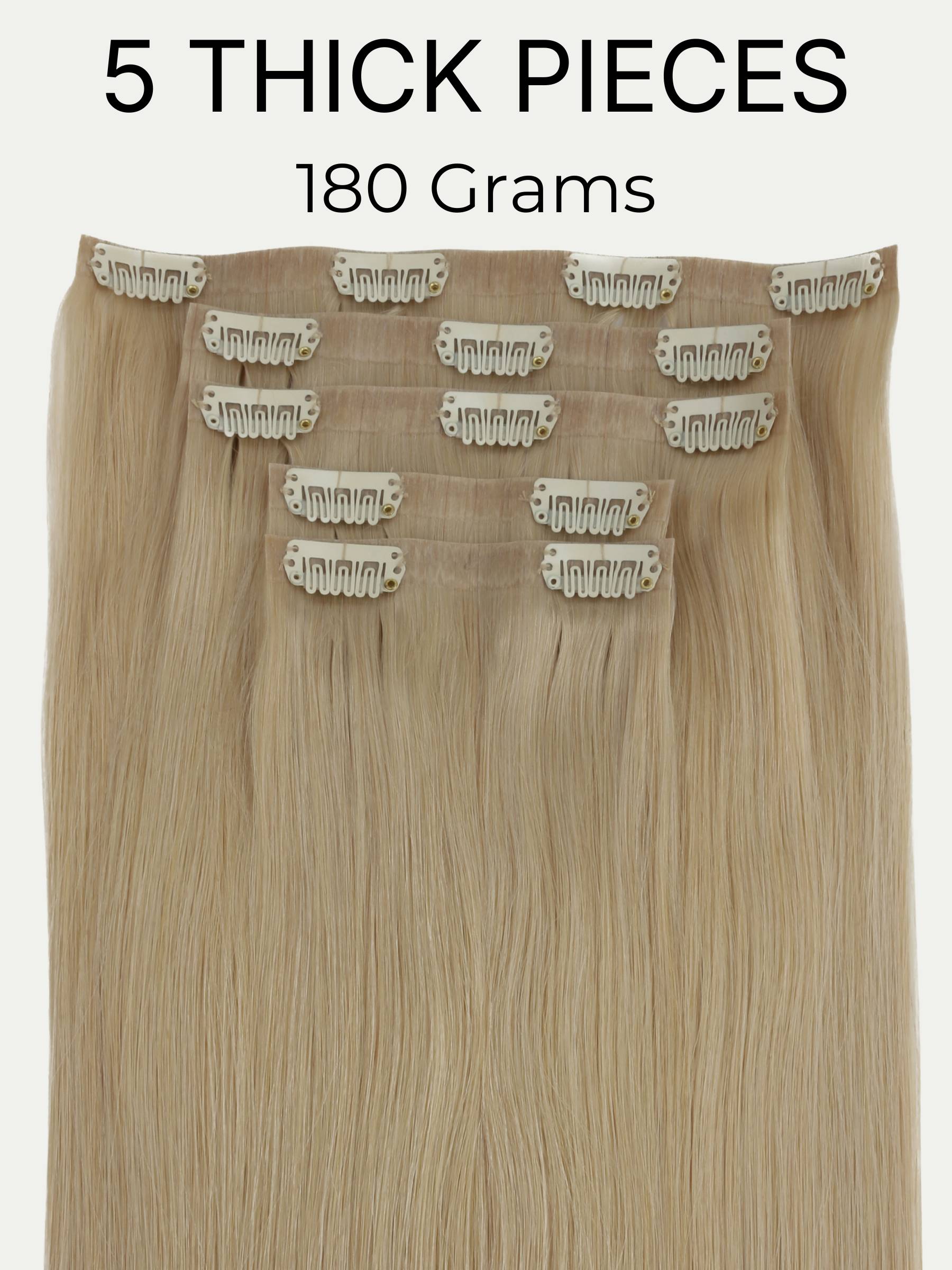 20" Warm Honey Blonde Seamless Clip-ins (180g)