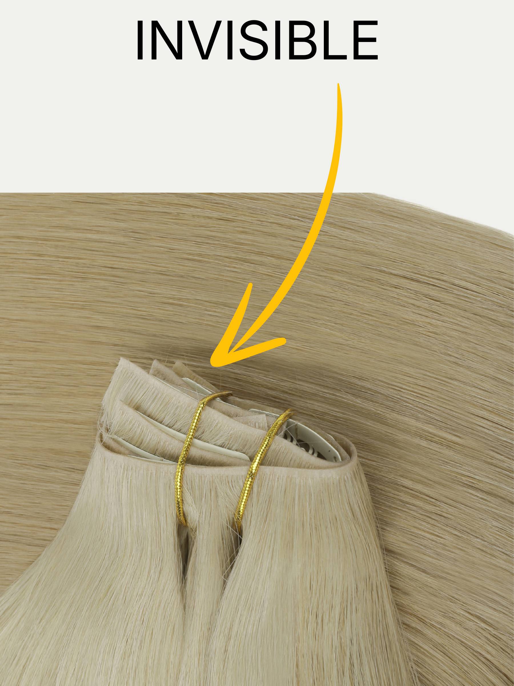 16" Warm Honey Blonde Invisible Clip-ins (140g)