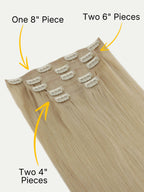 16" Warm Honey Blonde Seamless Clip-ins (140g)